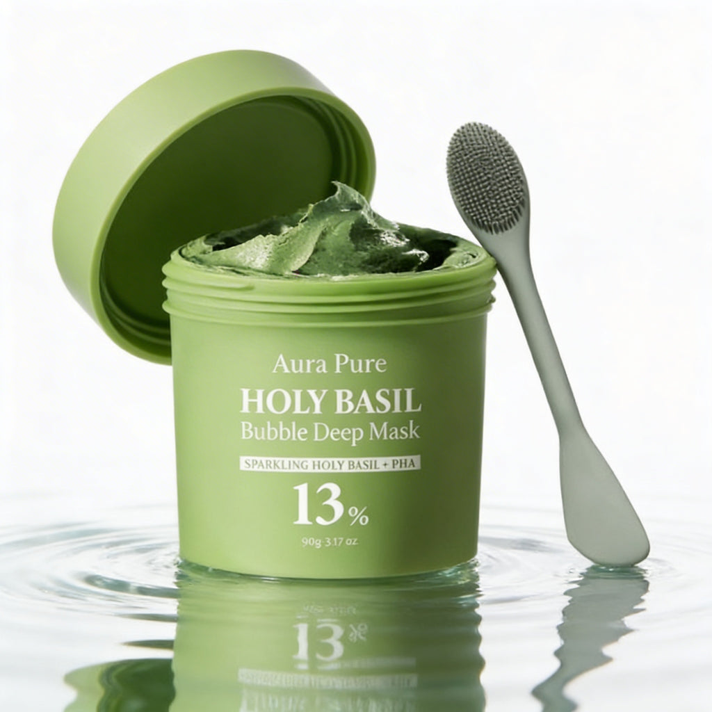 Masque Détoxifiant au Basilic Sacré - Aura Pure Holy Brasil | Purifiant & Apaisant